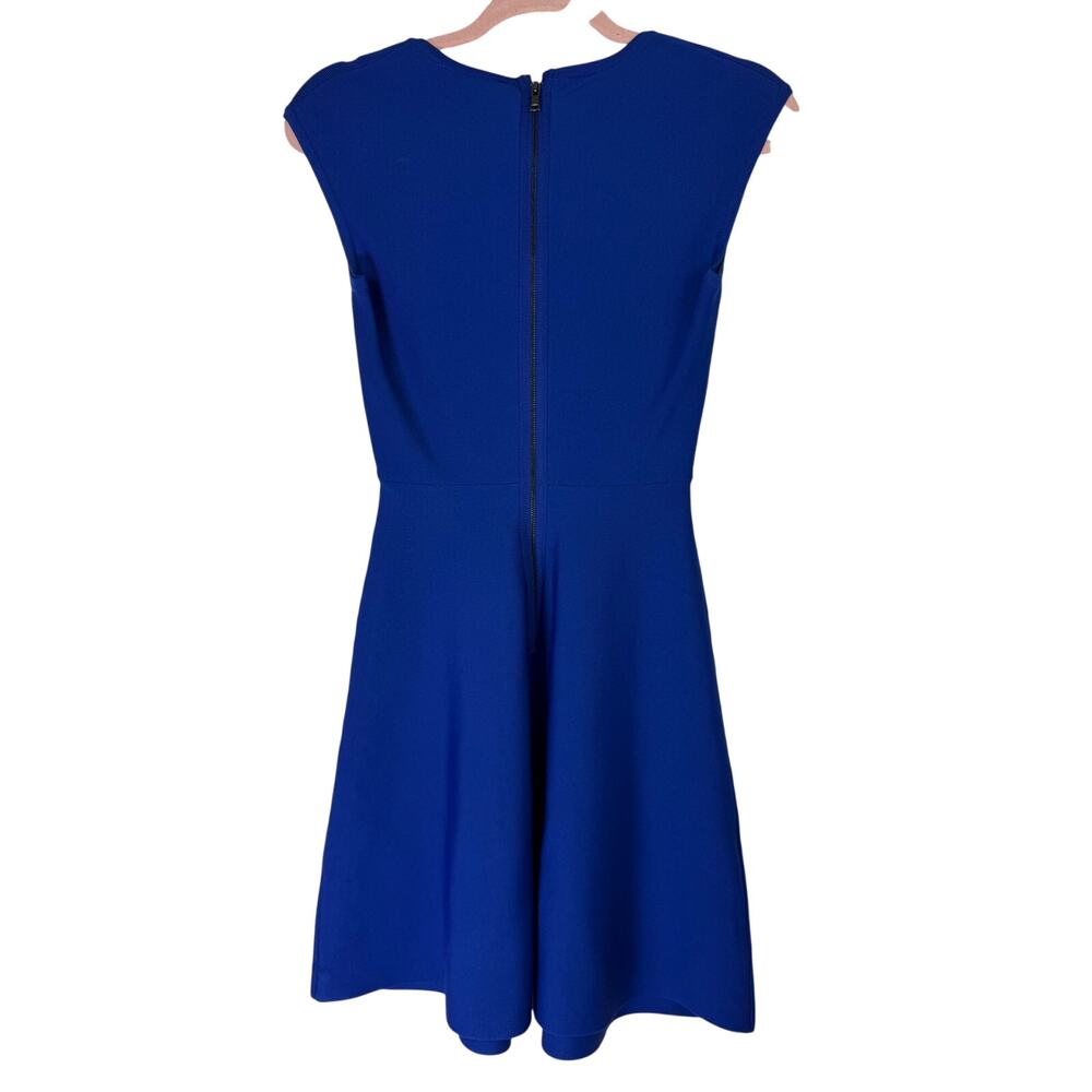 BCBGMaxazria Orient Blue Kamara Short Sleeve Fit & Flare Short Dress Size XXS - Picture 4 of 9